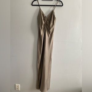 Zara | NWT Ruched Detail Slip Midi Dress Size M